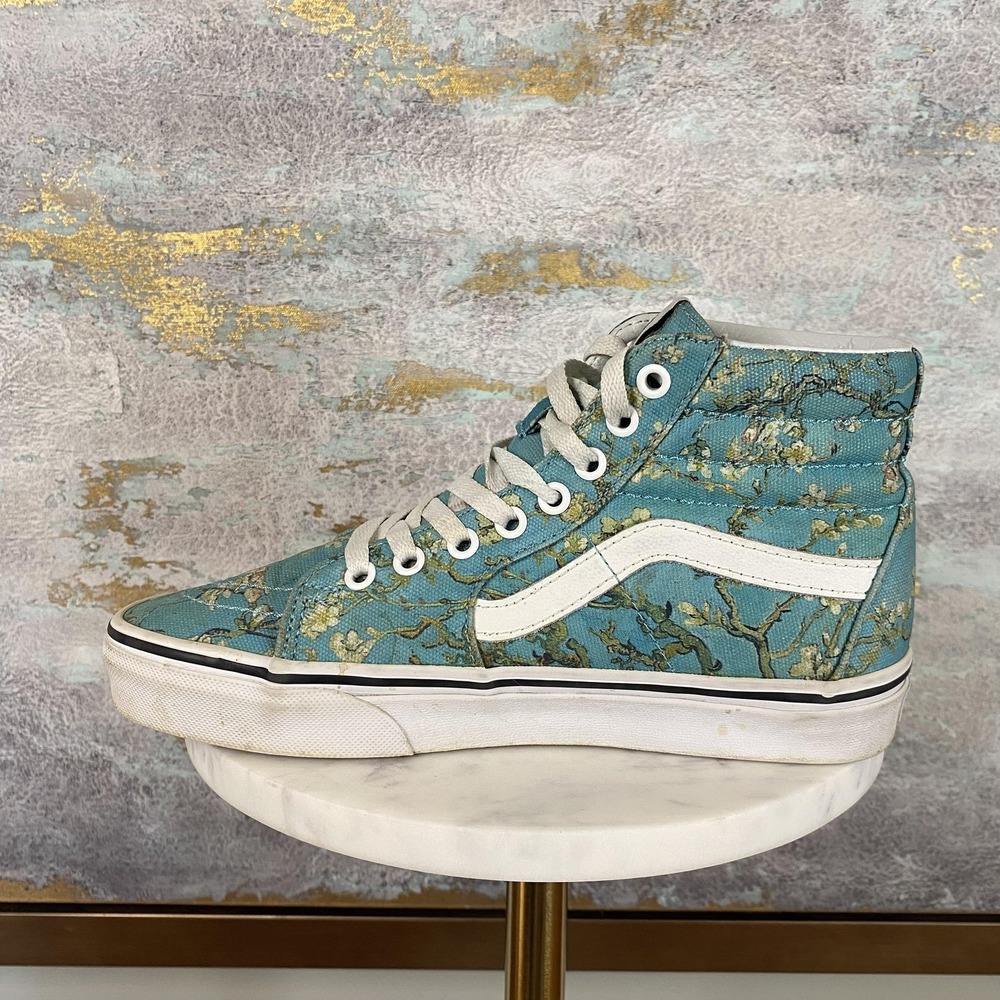 Vans Sk8-Hi Van Gogh Shoes Mens Size 6 Blue Floral High Top Canvas Sneakers - Picture 6 of 10